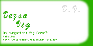 dezso vig business card